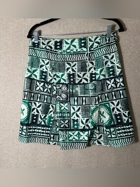 Ripskirt Wrap Skirt Womens Small Green Floral Hawaiian Island Resort Vacation‎
